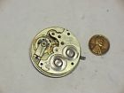 Q-732 Agassiz Vintage 16s Pocket Watch Movement Ticks Parts Repair Steampunk