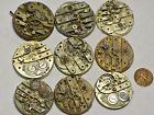 Q-759 Unbranded 9 Vintage Bar Style Pocket Watch Movements Parts Repair Steampunk