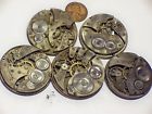 R-250 Unbranded 5 Vintage Swiss Pocket Watch Movements Parts Repair Steampunk