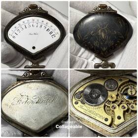 27961 Record Antique 1906 Watch Co Tramelan Sector Silver Fan Form Brevet Holy Freres
