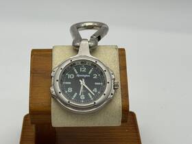 38-168 Remington Chromaglo Silver Tone Quartz Analog Unisex Key Chain