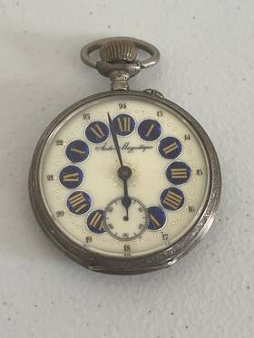 1890-1915 Remontoir Ancre Train Silver Pocket Watch 15 Rubies Era - Read
