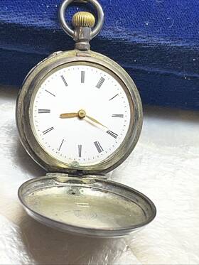 Bt1104 Remontoir Billodes .800 Silver Antique Pocket Watch Cylindre 10 Rubis For Parts