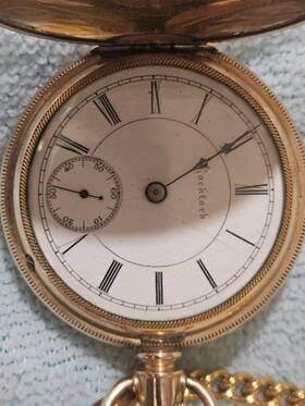 2055243 Rockford Full Hunter 14k Yellow Gold Filled Pocket Watch 15 Jewels 18s Grade 83