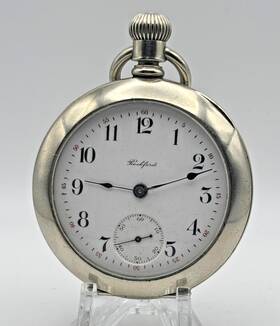 284258 Rockford 15 Jewel Size 18 Silverine Hunter Case Railroad Grade Pocket Watch Runs