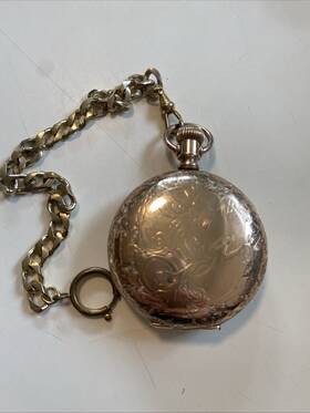 4334483 Rockford Antique Pocket Watch With Chain 17 Jewels Fahys Montauk Gf Case Runs