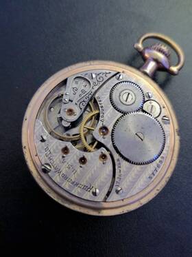 577659 Rockford Antique 1901 Pocket Watch 17 Jewels Adjusted Double Sunk Dial Red 5-min