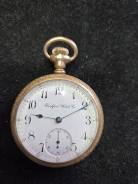 612862 Rockford Pocket Watch Gold Filled 49 Mm Case Running Ser #