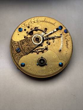 6420 Rockford Rare Private Label Keywind Pocket Watch Movement Chariton Ia S#