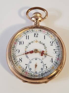 66lp Rockford Rare 18s. 11j Grade Super Fancy Multi-color Dial 14k G.f. Case