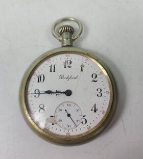 860127 Rockford Vintage Watch Co. Pocket Silver 15 Jewels