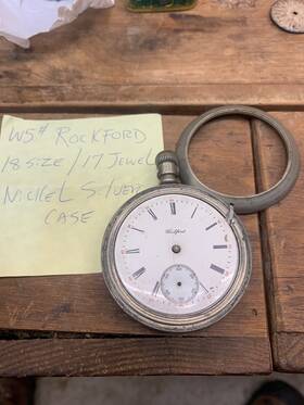 Circa1900 Rockford Pocket Watch 18s 17j Lever Set Rr Grade Dueber Silverine Case