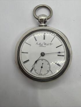Wb4745-4 Rockford 1879 Coin Silver 18s 11j Key Wind Antique Pocket Watch With Runs