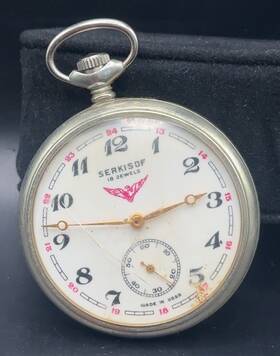 B592 Russian 18 Jewels Vintage Mechanical Wind Up Pocket Watch -