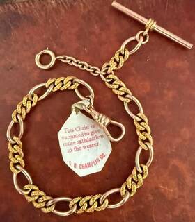 1896 S.b. Champlin Co. Providence Ri 4046 Nautical Theme Gf Vintage Vest Chain And T-bar C Co