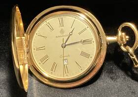 70-80s Sandoz Pw104 Vintage Classy Size2 Inch Pocket Watch - Runs Quartz Movement With Date