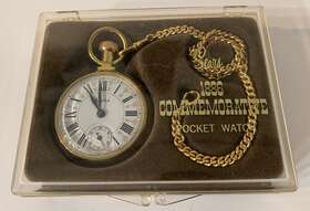 N7j-6 Sears N7j-6/74 Vintage 1886 Commemorative Pocket Watch With Box Manual - Tested And Works