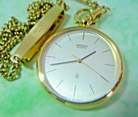 0460a Seiko Quartz Pocket Watch Excellent Condition