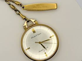 17001 Seiko Vtg Feb 1963 Crown Pocket Watch Diashock 21j Seikosha 560 Gf Running