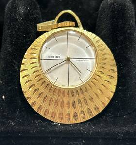 21-7050 Seiko Vintage Pendant Watch Ladies Hand Winding Antique Gold Plated