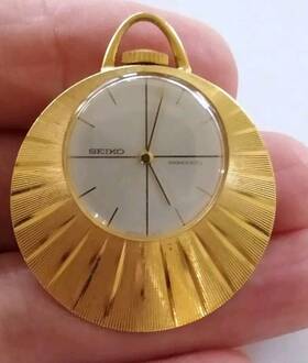 21-7260 Seiko Vintage Ladies Pendant Watch Gold Plated 33mm 21a Movmt Running