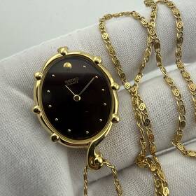 2320-5950 Seiko Red Dial Pendant Necklace Quartz Pocket Watch - New Battery