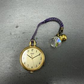 2c21-0300 Seiko 2c210300 Pocket Watch Women 27mm Champagne Dial Gold Tone New Battery