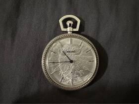 37-3000t Seiko 1971 37-3000 70th Anniversary Dentsu Silver 885 Quartz Pocket Watch