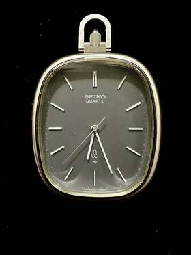 4301-3010 Seiko 1977 Pocket Watch Silver 925 Quartz Working