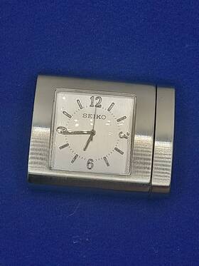 464647 Seiko Vintage Brushed Nickelsmall 50mm Pocket Table Travel Quartz Watch 1.5 X 2 Inch