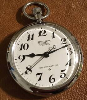 6310-0010t Seiko Precision 21 Jewels Second Setting Jr Railroad Mechanical Pocket Watch