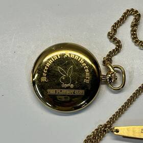 7n07-0010 Seiko Vintage Pocket Watch Gold Quartz The Playboy Club Engraved