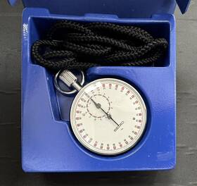 88-5051 Seiko Stopwatch Mechanical Hand Winding 70s Vintage With Case And Strap