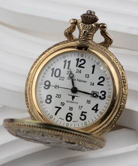 1338b Sergio Valente Eagle Pocket Watch Quartz New Battery Great Gift -