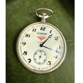 4000-12 Serkisof Vintage Demiryolu Mechanical Pocket Watch 18 Jewels Ussr