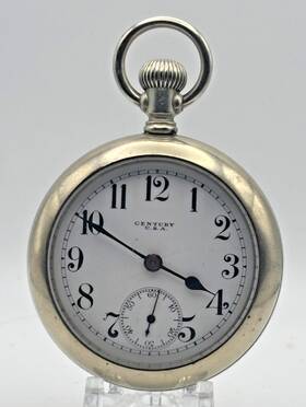 1163544 Seth Thomas 7 Jewel Size 18 Open Face Nickel Silver Pocket Watch Runs