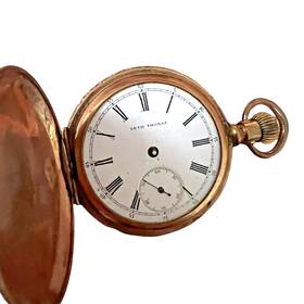 151693 Seth Thomas Manual Wind Hunter Pocket Watch Gold Tone Case For Repair