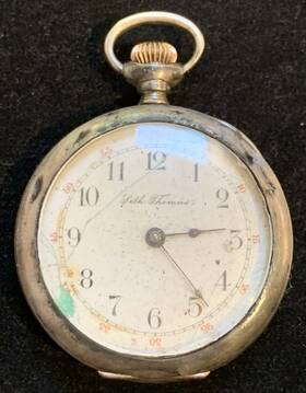 Seth Thomas 162496 Vintage Pocket Watch With Sterling Case Not Running For Parts