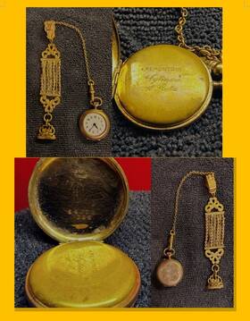 44250 Seth Thomas 6-size Model 18 Private Label Pocket Watch And Gold Fob Chain