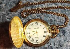 294401 Sharp Pocket Watch Japan Movements Battery Operated 5/98