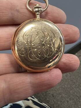 715601 Shreve & Co Rare And Co. San Francisco 14k Solid Gold Pocket Watch As Is