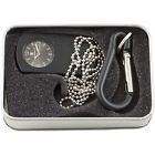 Smith Wesson Black Dog Tag Watch W Carabiner Stainless Storage Box 024718156033