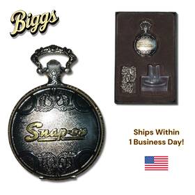 Snap On Tools 711622015210 Vintage Pocket Watch With Chain Embossed Logo Box Set Rare