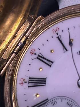 8659 Solar Watch Co. Full Hunter Pocket Gold Roman Numerals Subdial Mechanical