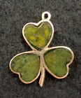Solid Irish Gold Connemara Charm 9k Clover Antique Fob Watch Pocket Marble