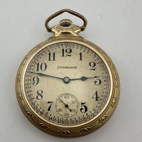 1211323 South Bend 1927 Studebaker Pocket Watch 21 Jewels Gold Filled Cade - Working