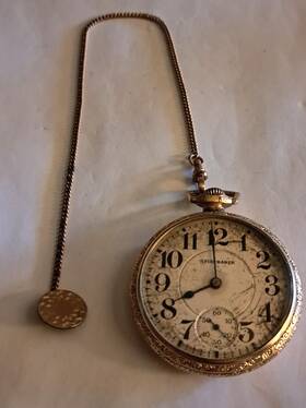 21j-10 South Bend Studebaker K Gold Filled Pocket Watch-size 16 With Chain-works