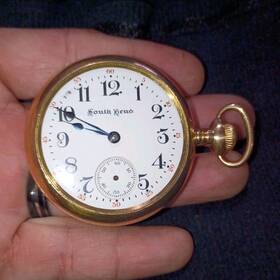 395130 South Bend 15 Jewels Gold Filled Pocket Watch Mechanical Manual Yellow
