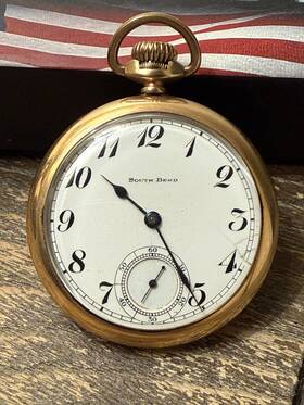 646293 South Bend Pocket Watch Movement Serial Number Question Mark Grade 207