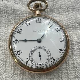 699147 South Bend Gold Filled Panama Pocket Watch Mechanical 17 Jewels Vintage